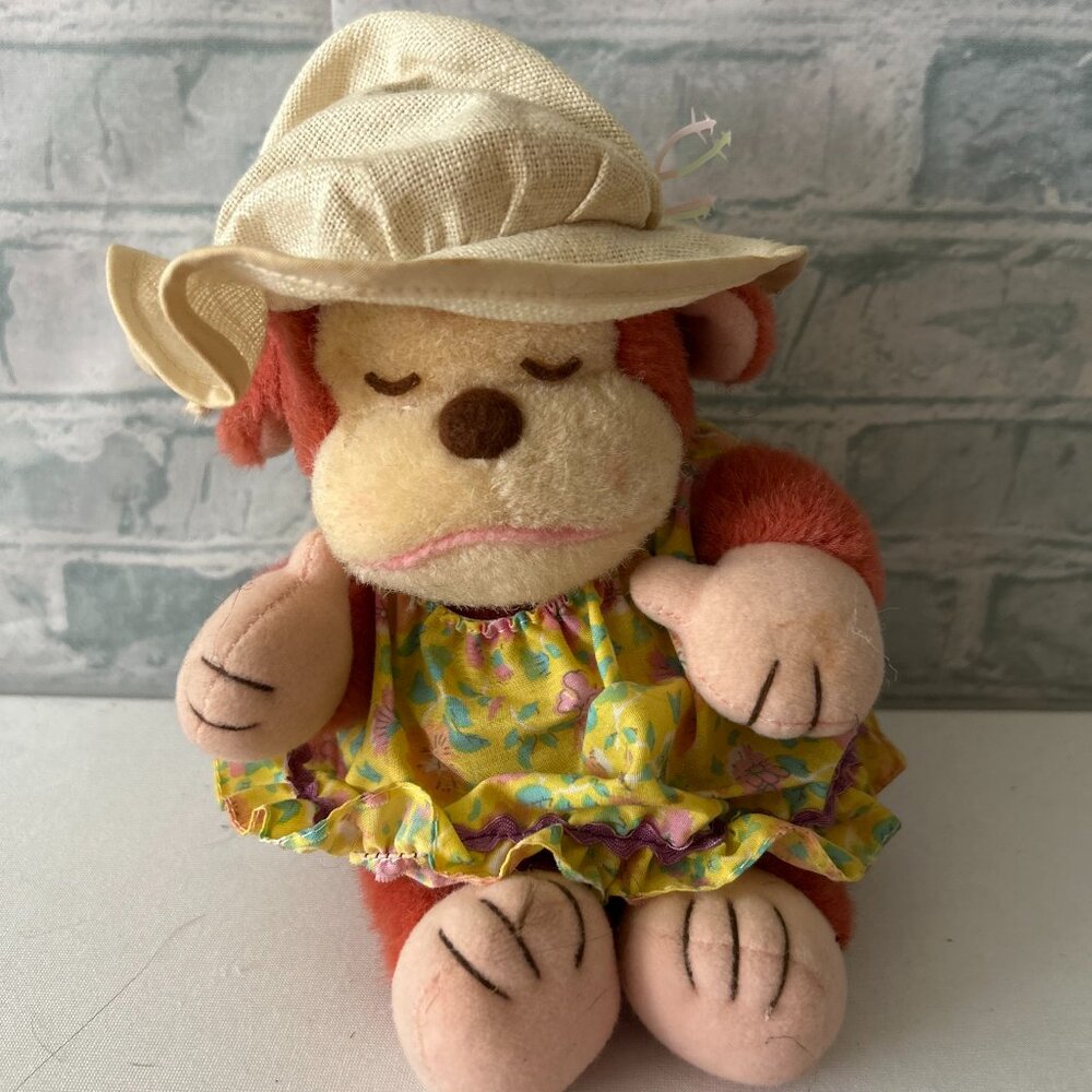 CREATIVE CONCEPTS MONKEY WITH FLOWERY DRESS STUFFED ANIMAL